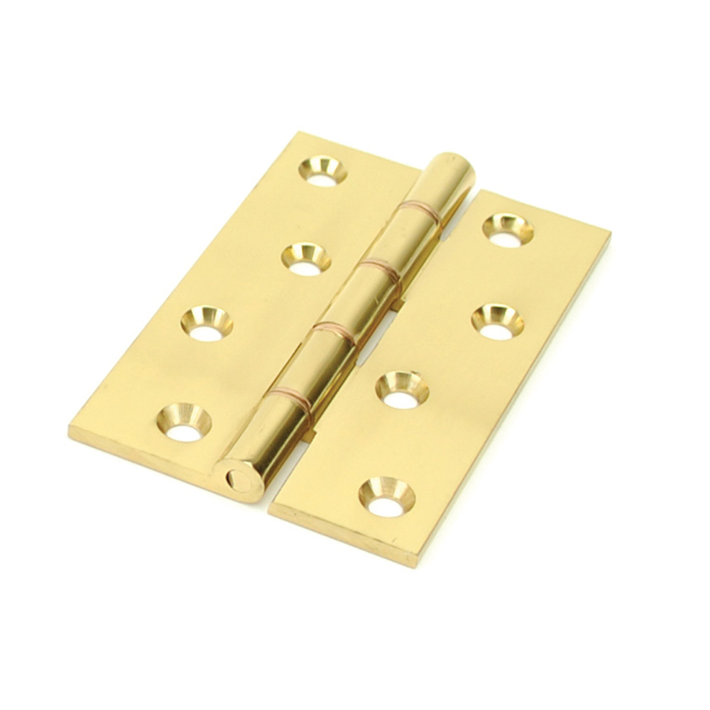 Eclipse 4 Inch (102mm x 67mm x 3.8mm) Phosphor Bronze Washered Solid Brass Hinge - Polished Brass (Sold in Pairs)